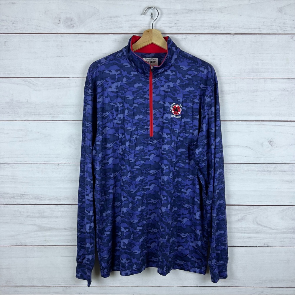 Straight Down Camo 1/4 Zip Golf Pullover XL